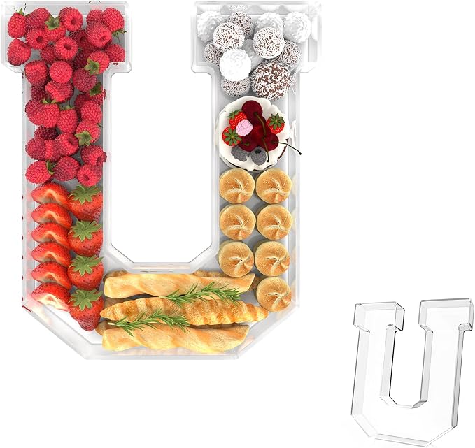 11" Acrylic Letter Charcuterie Tray, Charcuterie Letters Fillable Box by Tdsuco