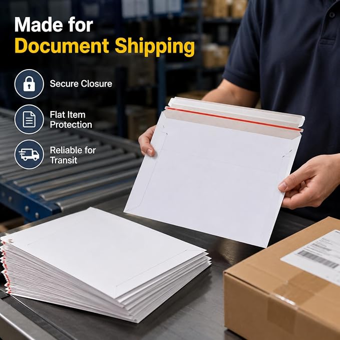 RHBLME 100PCS Stay Flat Mailers, 6x10 Inch Rigid Mailers Cardboard Envelopes - Image 7
