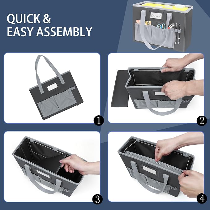 abcxgood Desktop File Organizer Box, Collapsible Hanging Filing Box, Home - Image 5