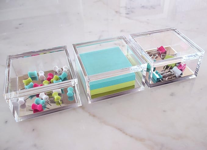 OfficeGoods Acrylic Desk Organizer w/Silver Base – Functional & Elegant Odds & - Image 9