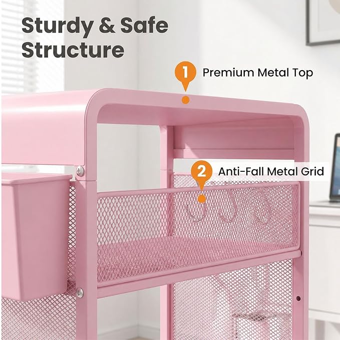 ECOLOVI 3 Tier Printer Stand for Under Desk, Height Adjustable Shelf Small - Image 8
