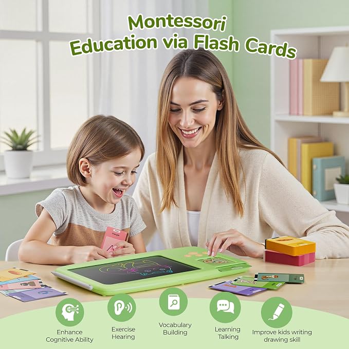 Talking Flash Cards for Toddlers: 2-in-1 LCD Writing Tablet - Image 2