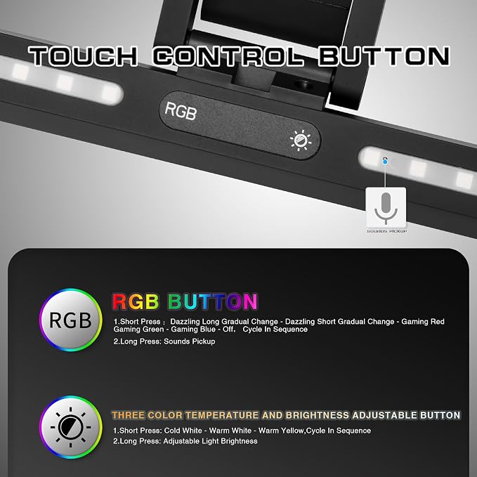 Monitor Light Bar with RGB Backlight, 3 Color Temperatures & Stepless Dimming - Image 5