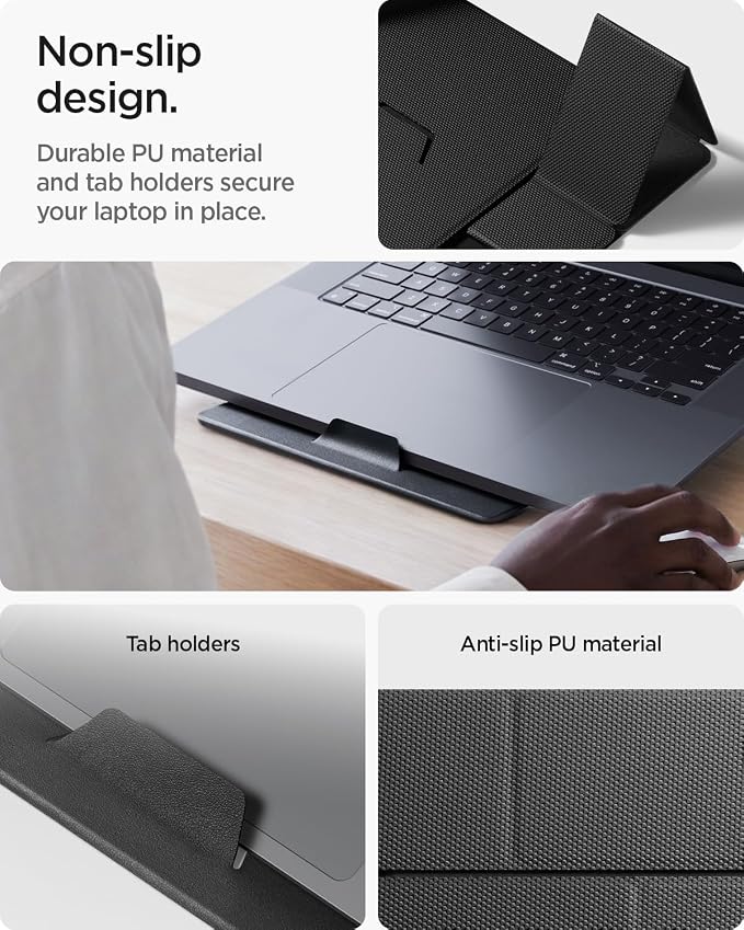 Spigen Slim Fold Portable Laptop Stand Foldable Ergonomic Angle Lift Anti-Slip - Image 3