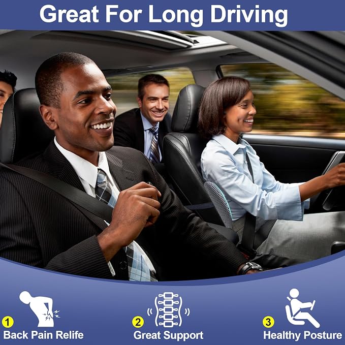 BYMECOST Lumbar Support Pillow for Car, Memory Foam Car Seat Back Support - Image 3