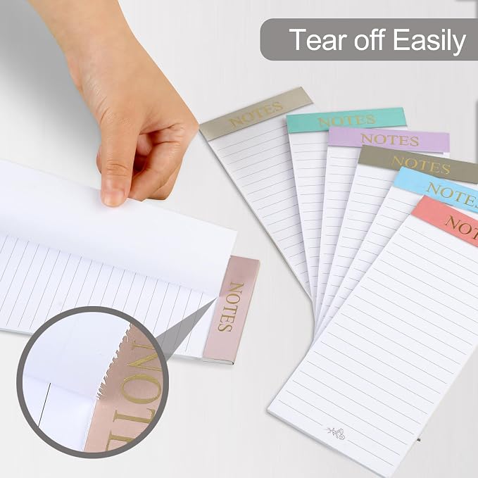Utron 7 Pack Magnetic Notepads for Refrigerator, Morandi Color Magnetic Grocery - Image 4