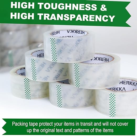 HERKKA Clear Packing Tape, 12 Rolls Heavy Duty Packaging Tape - Image 2