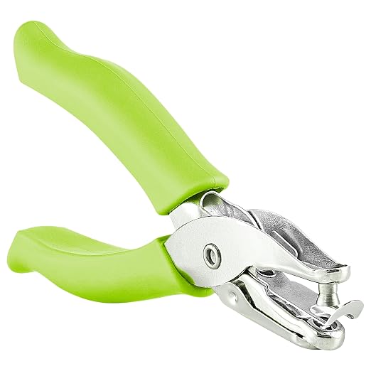 Single Hole Punch Metal Green, 1/4” Hole Puncher by Enday