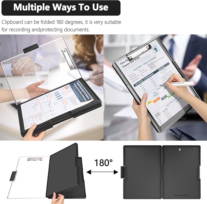 SFLHHDM Clipboard with Storage, Heavy Duty Clip Boards 8.5x11 with 2 Storage - Image 6