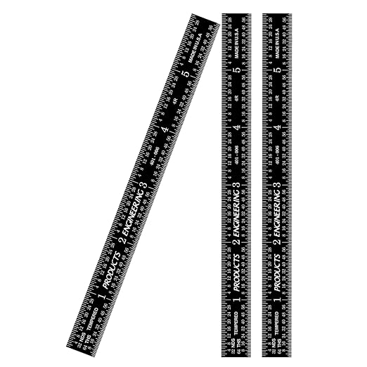 PEC Tools 6-inch Flexible Metal Ruler, High Contrast Machinist Rule, 4R by PECTools