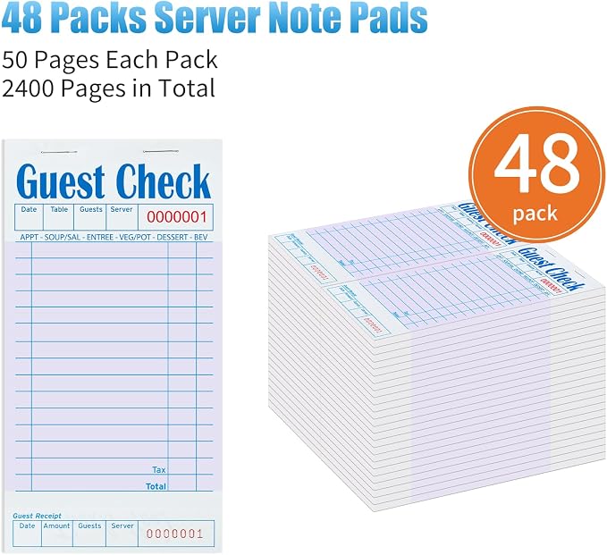 ZPARIK 48 Pack Purple Guest Checks Books - Image 4