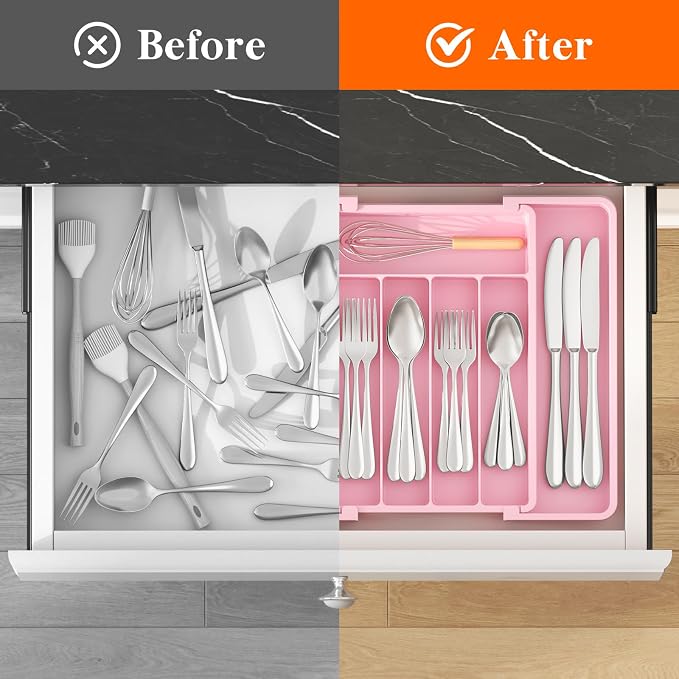 Lifewit Silverware Drawer Organizer, Expandable Utensil Tray - Image 4