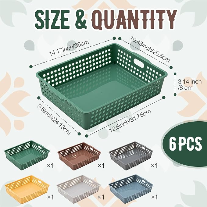 Geetery 6 Pack Classroom Storage Baskets - Image 2