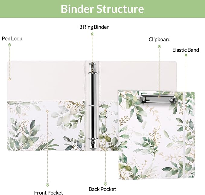 SKYDUE 1 Inch 3-Ring Binder - Image 6