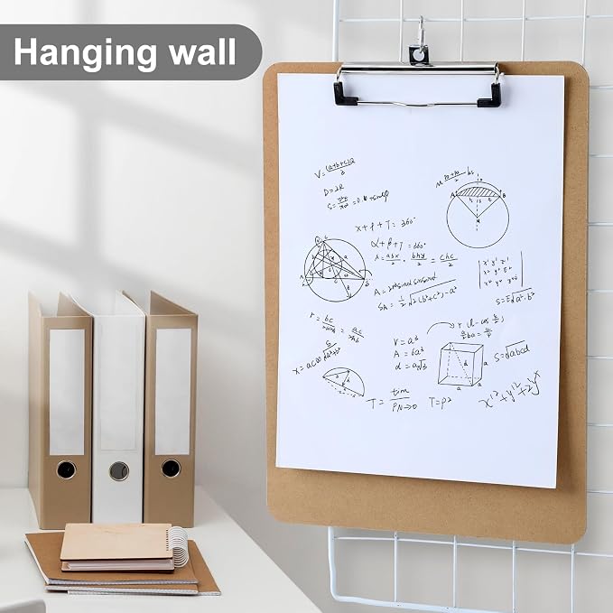 Wood Clipboards Set of 4, Letter Size Hardboard Clip Board 8.5x11 | A4 Standard - Image 6
