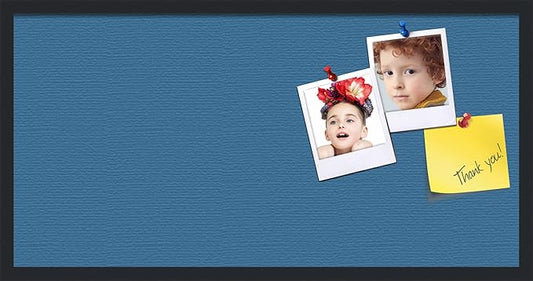 PinPix 36x18 Inch Cork Bulletin Board. This Decorative Framed Pin Board Comes with Navy Pastel Design and a Satin Black Frame. Ideal for Home Office Decor or Message Board (PinPix-1811)-DeskLoop Office