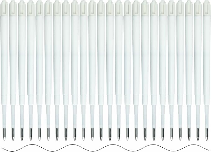 U-RIGHT 24 Pcs Ballpoint Pen Refills 1.0 mm Point Black Ink - Image 2