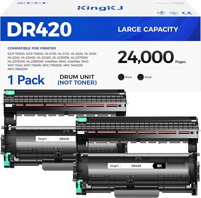 DR420 Drum Unit(Not Toner)Replacement Compatible for Brother DR420 DR-420 Imaging Drum HL-2270DW HL-2280DW HL-2230 MFC-7360N MFC-7860DW DCP-7065DN Intellifax 2840 2940 MFC-7240 HL-2240D Printer 2-Pack-DeskLoop Office