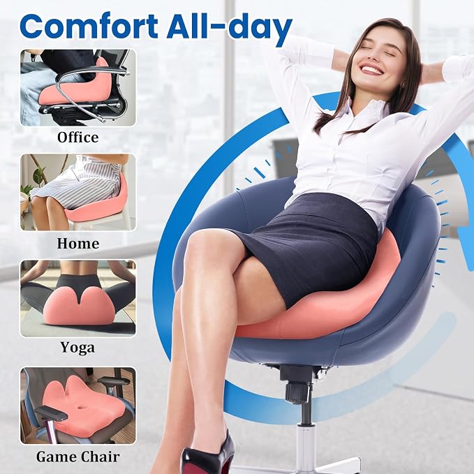 CushZone Seat Cushion, Memory Foam Office Chair Seat Cushion - Image 5