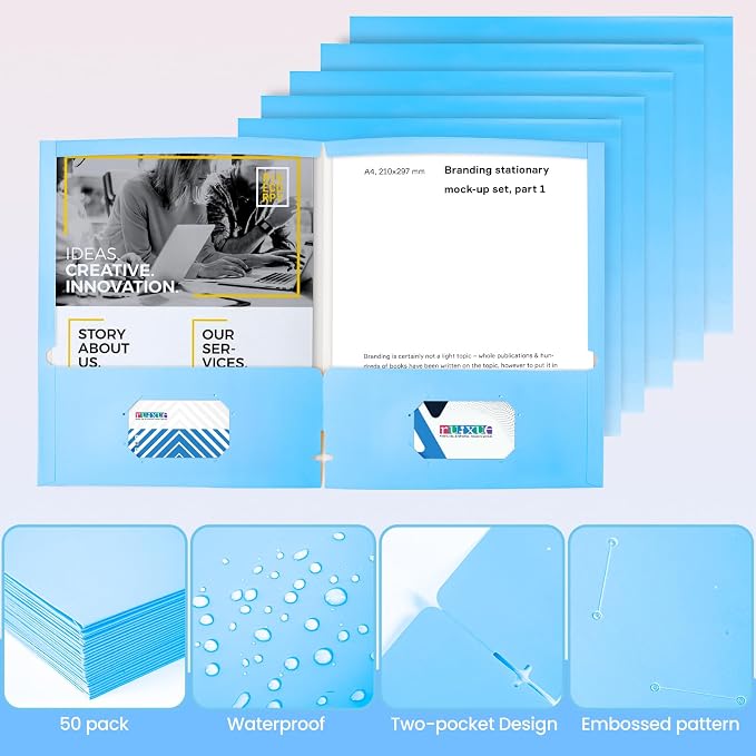 BIBRADAA® 50 Packs Blue Folders - Image 4