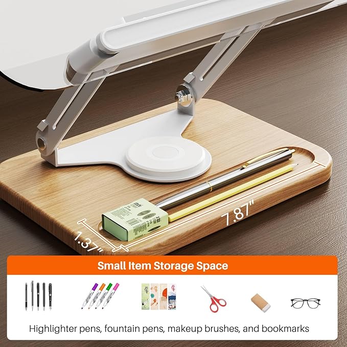BYMECOST Acrylic Book Stand for Reading, 360°Rotating Book Holder - Image 3