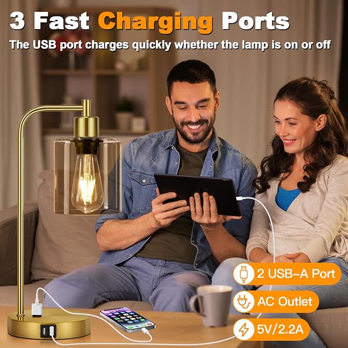 Set of 2 Industrial Touch Control Table Lamps - Image 7