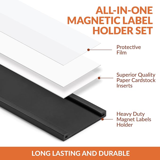 25 Pack C Channel Magnetic Label Holders 5x1.5 - Image 2