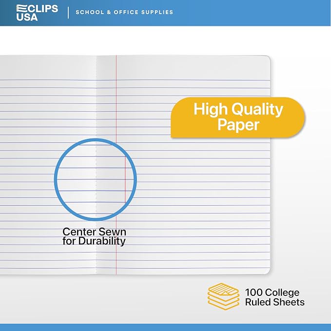 E-CLIPS USA Composition Notebook College Ruled Marble Composition Notebooks - Image 5