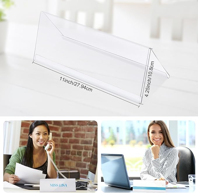 Vicenpal Acrylic Name Plate for Desk, PVC Names Tent Card Holder, Table Sign - Image 2