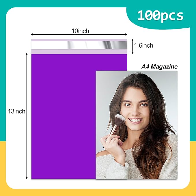 Poly Mailers 10x13 inch 100 Pcs, Waterproof and Tear-resistant Shipping Bags - Image 2