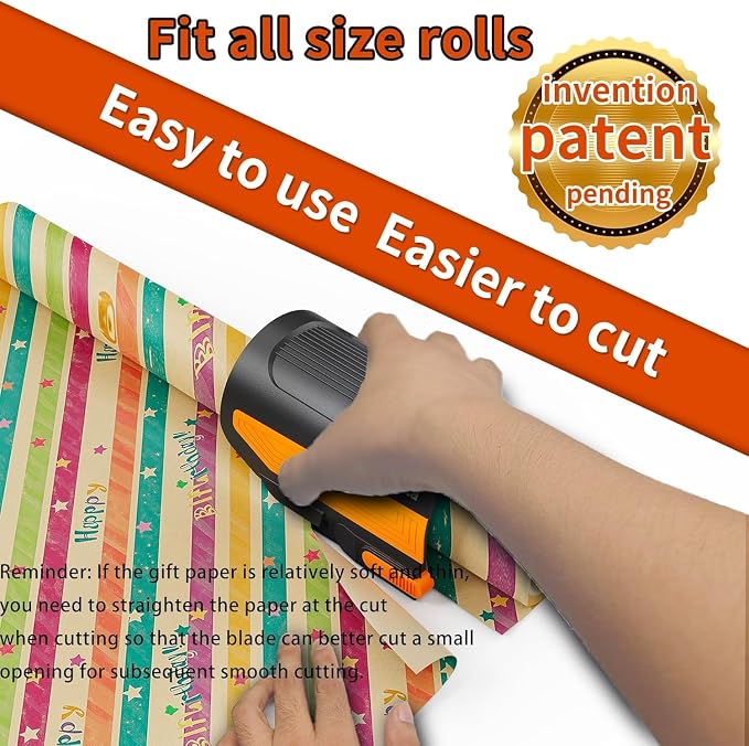 Wrapping Paper Cutter with 3 Replaceable Blades, Slider Wrap Cutter - Image 3