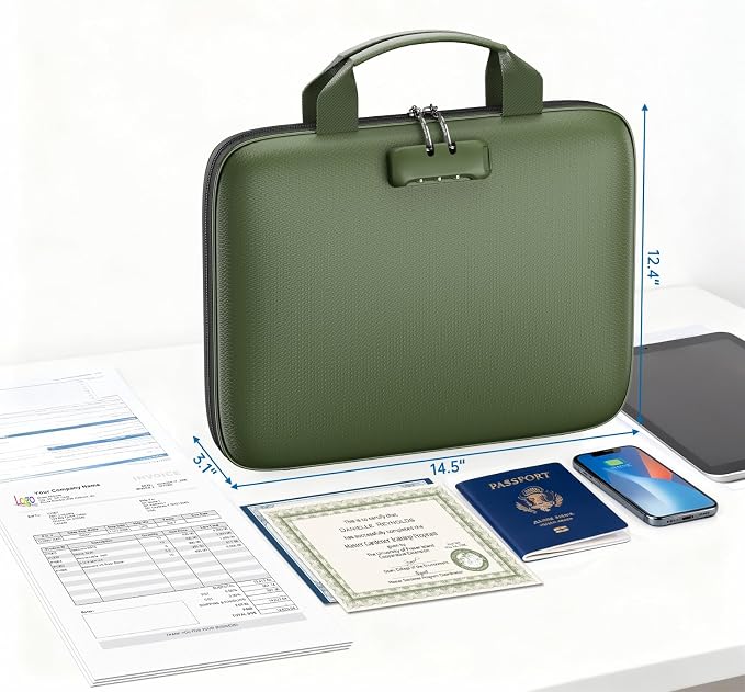 Binder Folders Organizer with 20 Pack Heavyweight Plastic Pockets, Fireproof - Image 7