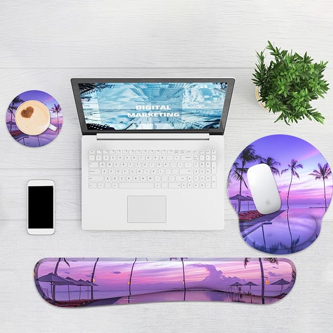 Ergonomic Mouse Pad with Wrist Rest and Keyboard Wrist Rest, Mousepad and - Image 6