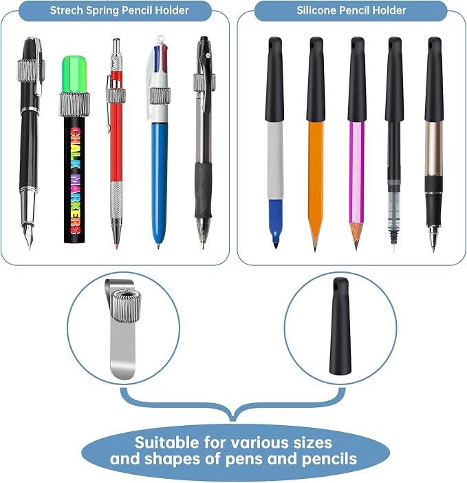 2 Pack 35" Steel Wire Heavy Duty Retractable Pull Pen Pencil Holder, Flexible - Image 4