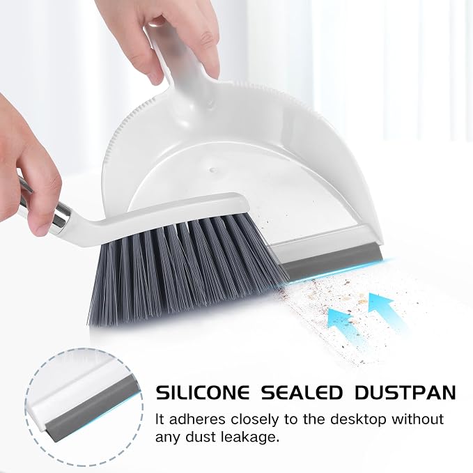 NACENA Mini Broom and Dustpan Set, Small Dust Pan and Brush Set - Image 3