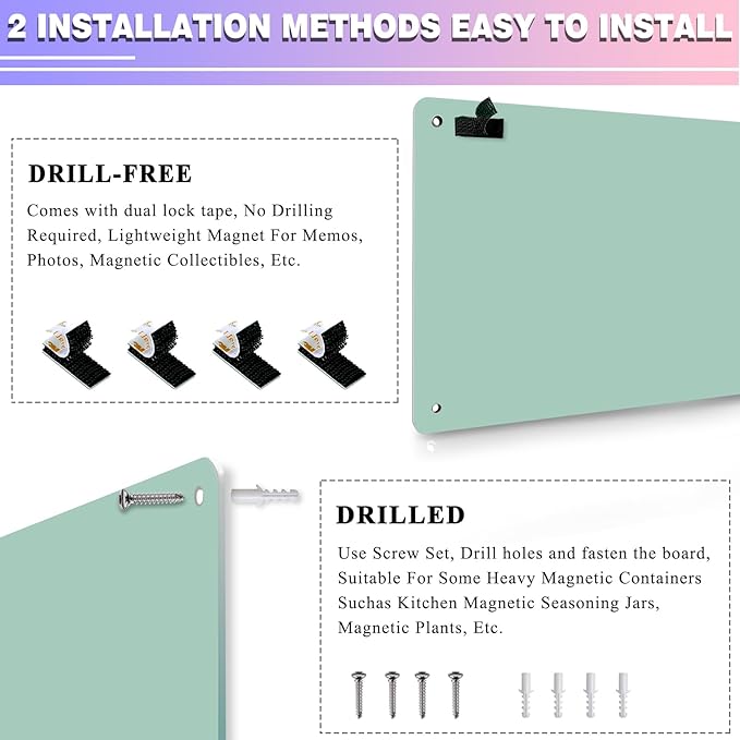 Green 2Pack Magnetic Board, 17.5" x 11.4" Magnet Bulletin Board to Display - Image 3