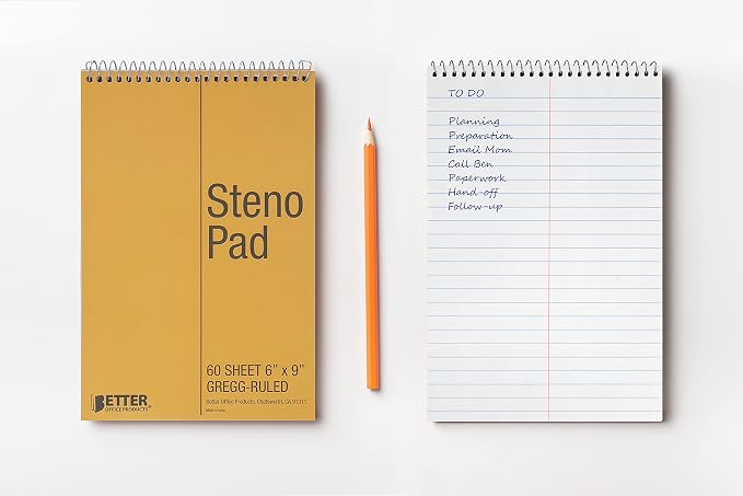 Better Office Products Spiral Steno Pads, 8 Pack, 6 x 9 inches, 60 Sheets - Image 6