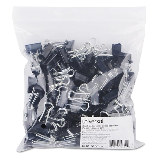 Universal Small Binder Clips Black/Silver, 144 Each - Image 3