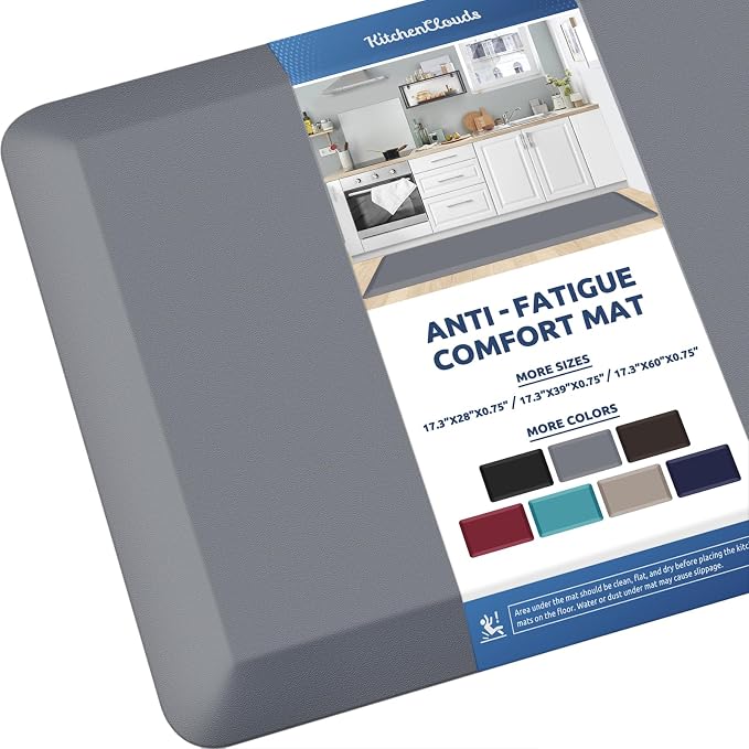 KitchenClouds Kitchen Mat Cushioned Anti Fatigue Kitchen Rug 0.8inch Non Slip by KitchenClouds