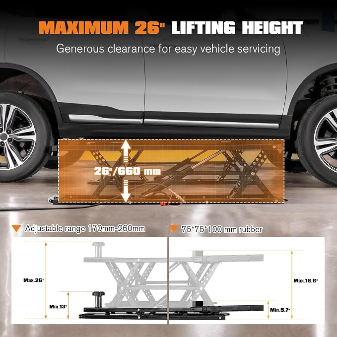 Jocisland 5000 lb Portable Car Lift, Quick Jack - Image 4