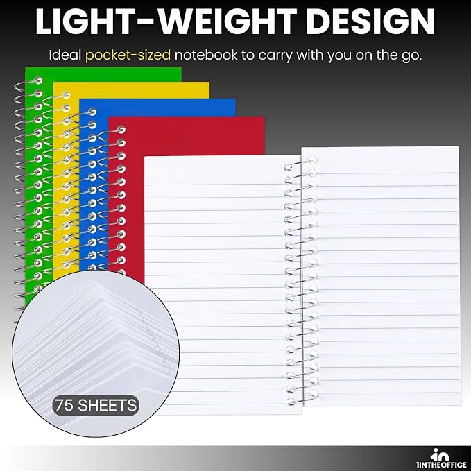 1InTheOffice Wirebound Spiral Memo Books, Memo Pads, College Ruled, Small - Image 6