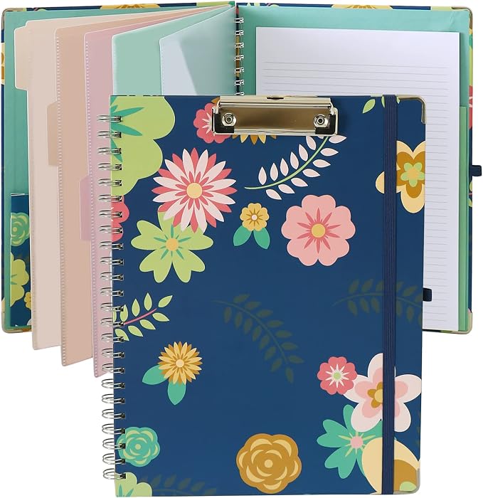 Clipboard Folio Spiral Folder Board, 5 Extra Folders by ALLTU