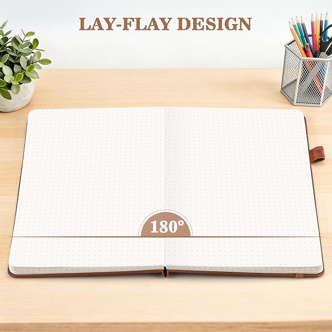 OMEYA Bullet Dotted Journal Notebook 4 Pack: 160 Pages Per Pack, A5 Medium Size - Image 4