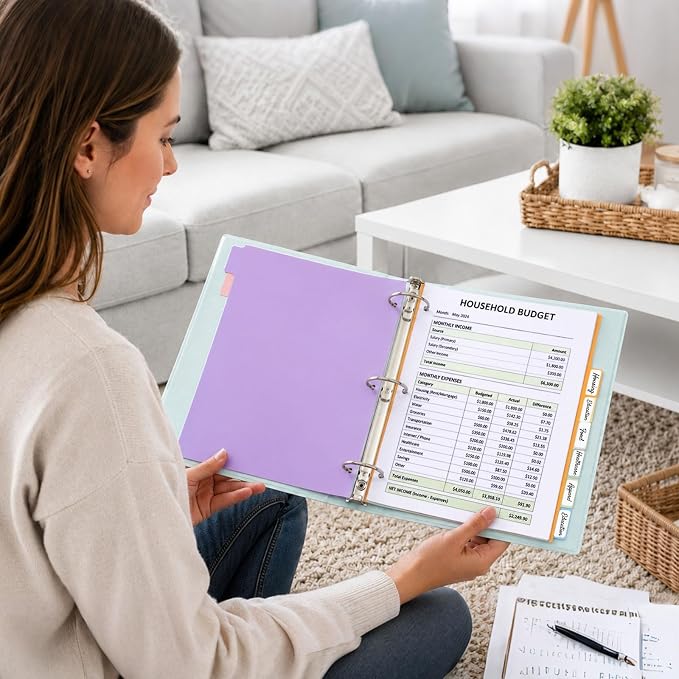 SUNEE 8 Tab Binder Dividers, Plastic Dividers - Image 8
