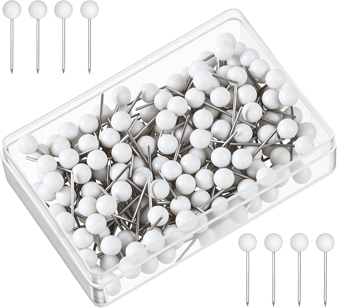 200 PCS White Push Pins, Small Round Head Map Push Pins by Unknown