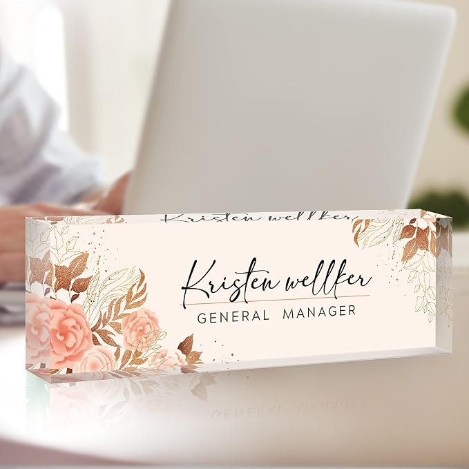 Personalized Office Name Plate for Desk, Custom Employee Appreciation Gifts - Image 6