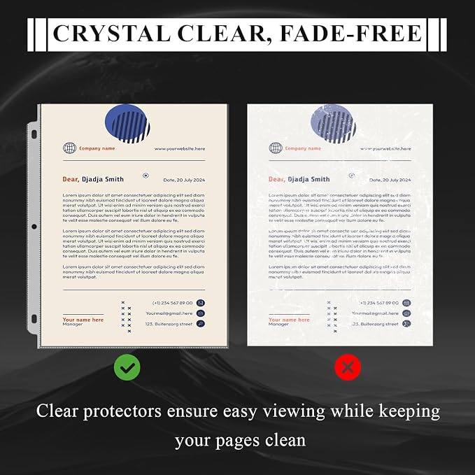 Page Protectors for 3 Ring Binder, Sheet Protectors 8.5 x 11 Inch, 200 Per Box - Image 5