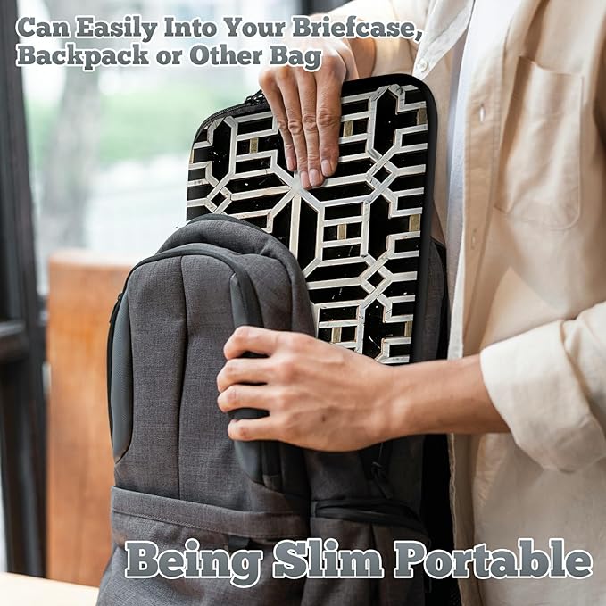 Laptop Sleeve Case Bag 15 inch, Vintage Geometrics Slim Carrying Case Durable Handbag Travel Laptop Bag for 15 inch MacBook Air M3/M2/15 Pro/Surface Laptop 7/6/5/4/3/ Dell XPS 15 Plus