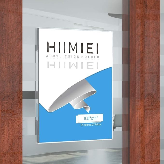 HIIMIEI Acrylic Sign Holder 8.5 x 11 Wall Mounted - Image 8