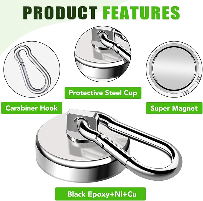 E BAVITE Magnetic Hooks, 110LBS Strong Heavy Duty Neodymium Magnet Hooks - Image 5